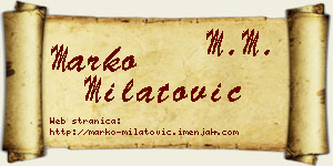 Marko Milatović vizit kartica